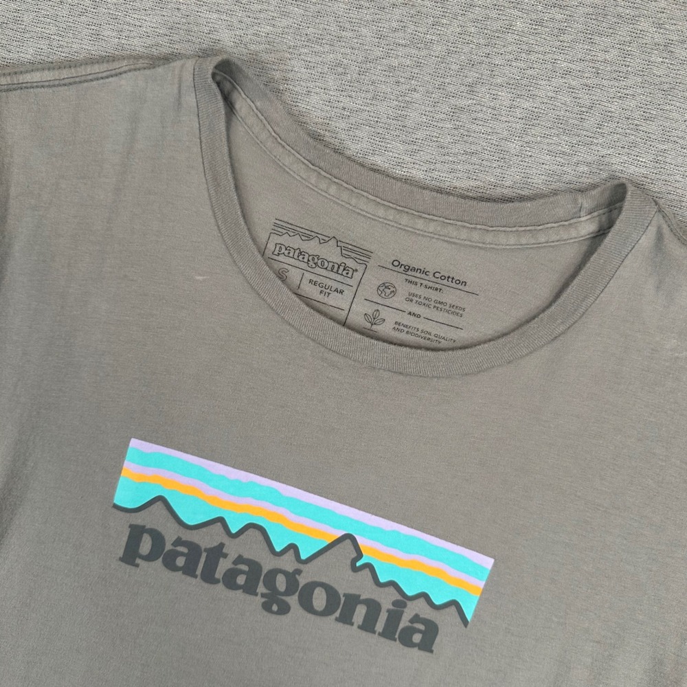 Patagonia T-Shirt Womens Small Organic Cotton Graphic Gray Regular Fit 39576